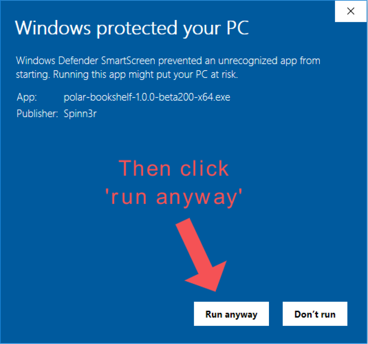 Bypass Windows Defender pt. 2: 'Click Run Anyway'